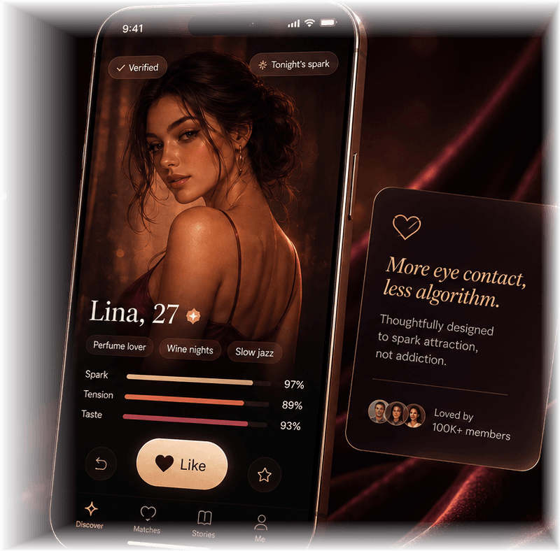 OnlineDating keşfet ekranı önizlemesi
